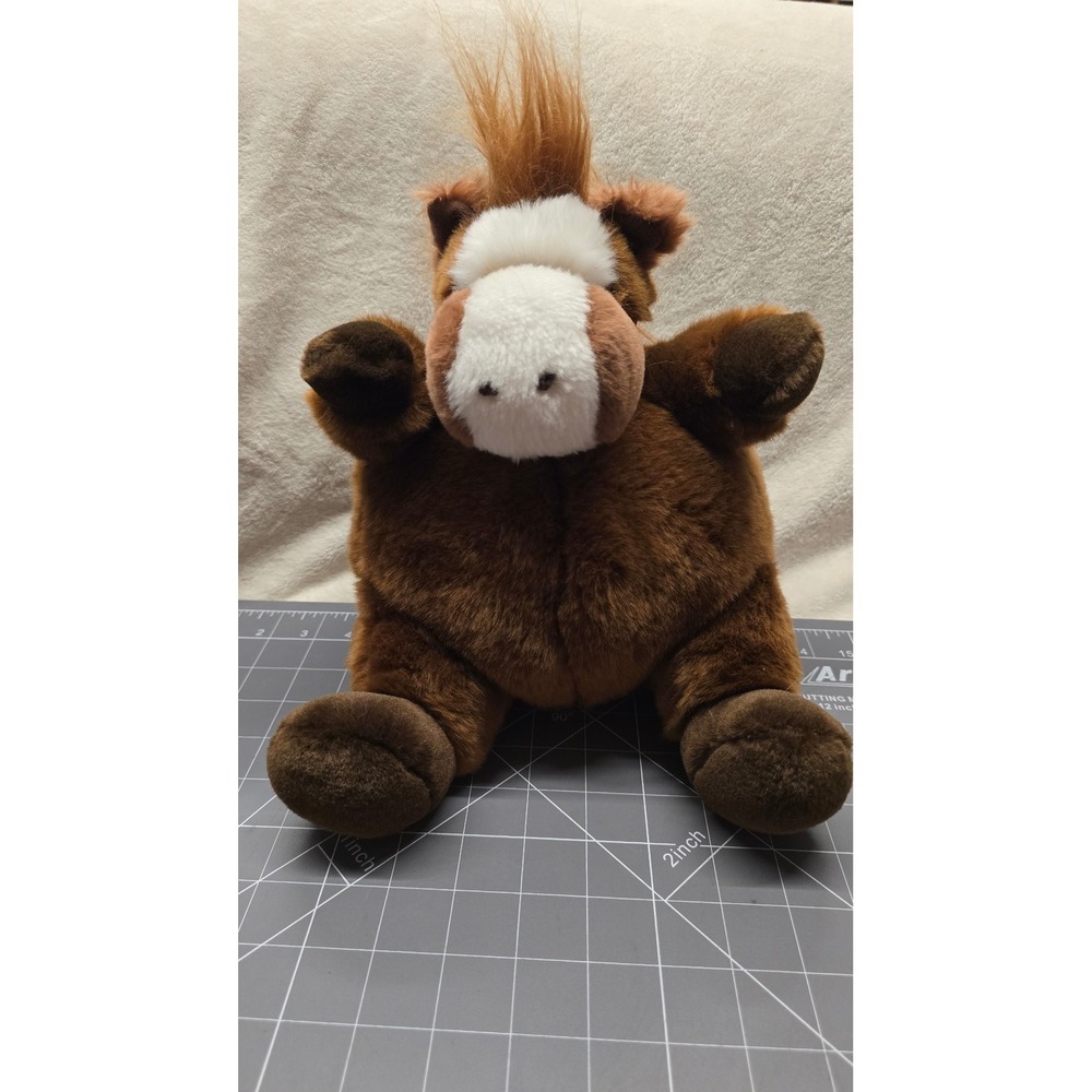 Unipak Brown Horse Plush Stuffed Animal Round Pony 8 inch